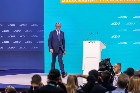 38th Federal Party Congress of the CDU of Germany in Stuttgart. Friedrich Merz steps up to the