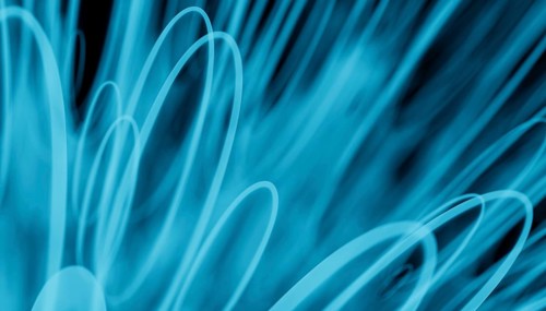 This captivating 3D render depicts an abstract background of swirling blue lines that create a