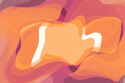 Abstract digital art showcasing layered waves in orange and peach tones. The harmonious blend