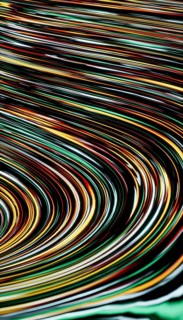 A vibrant 3D render featuring dynamic, colorful waves This Ethereum-themed abstract design blends