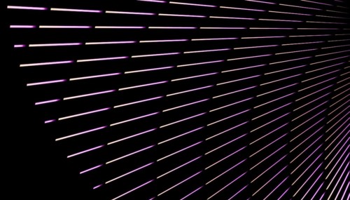 This image showcases diagonal streaks of purple and white light against a black background,