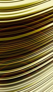 This image displays a vivid 3D render of flowing golden lines, creating a hypnotic, dynamic