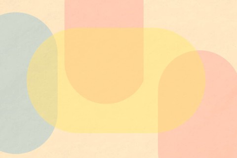 Soft pastel abstract geometric background featuring overlapping shapes with a retro, vintage