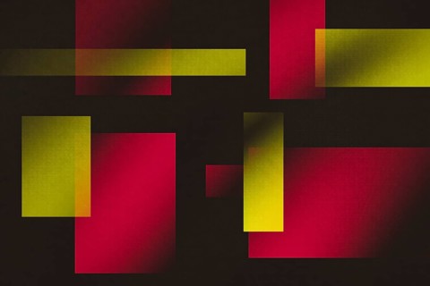 Abstract geometric background featuring a creative assembly of red and yellow rectangles, ideal for
