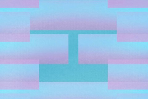 An illustration featuring a geometric pattern in soft pastel shades of blue and pink, suitable for