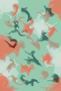 This illustration showcases fluid abstract patterns with soft pastel hues and swirling organic