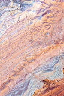 Aerial view of intricate, colorful textures at Vermilion Cliffs National Monument, Arizona,