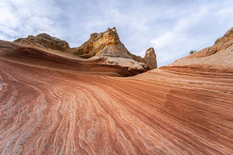 A breathtaking view of the unique and vibrant rock formations at White Pocket in Arizona, USA,