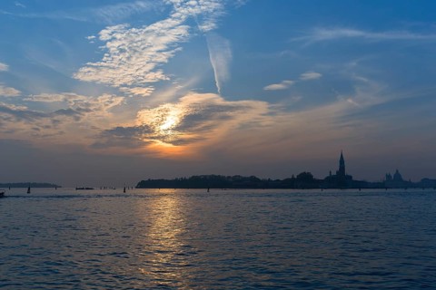 View of Giudecca Island in the evening, Venice, Veneto, Italy