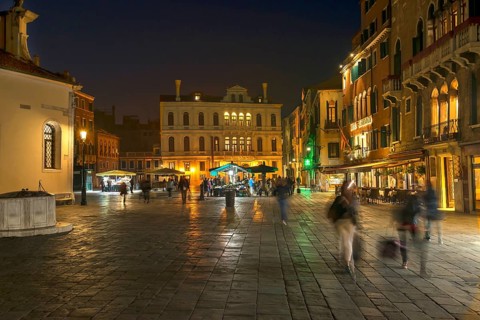 Campo Santa Maria Formosa at night, Venice, Veneto, Italy