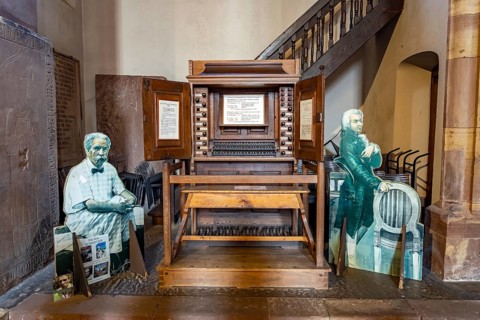 The Silbermann organ from 1741, on which Wolfgang Amadeus Mozart already played in 1778, in the