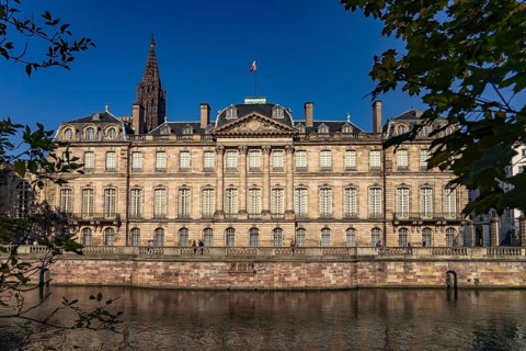 Rohan Palace and River Ill in Strasbourg, Alsace, France