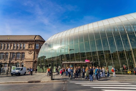 The railway station in Strasbourg, Alsace, France