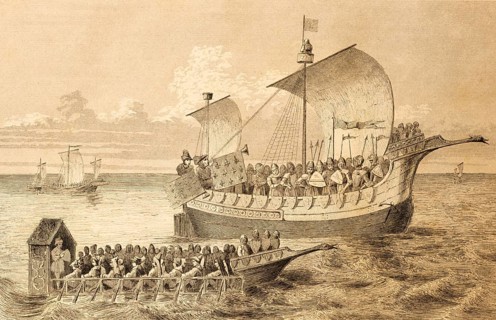 15th century ships, carrack, sailboat, two-master, full sails, large and small mast, crow's nest or