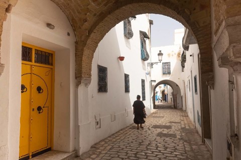Tunis, Tunisia. 15th May 2024 Traditional architecture along the narrow streets of Tunis Medina,