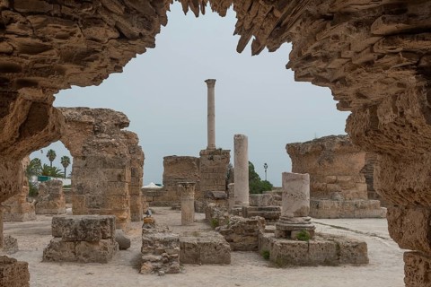 The archeaological ruins of Thermes d'Antonin, the thermal baths of Antoninus, the largest Roman