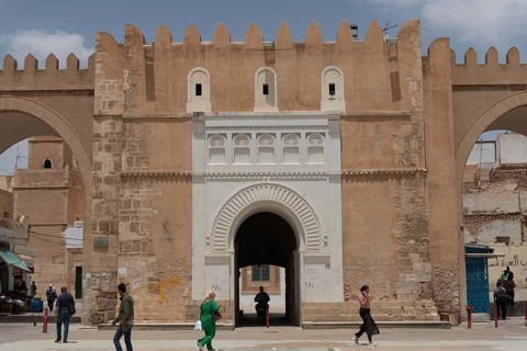 Ancient fortified gate of Sfax Medina, known as Beb Diwan or Bab el Bhar is the etrance to the old