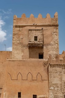 Detail of the ancient city walls of the medieval Medina of Sfax on the Mediterranean coast of