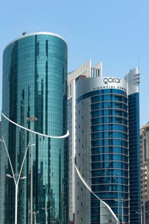 Doha, Qatar. September 22nd 2019 Doha financial centre, an onshore business and financial building