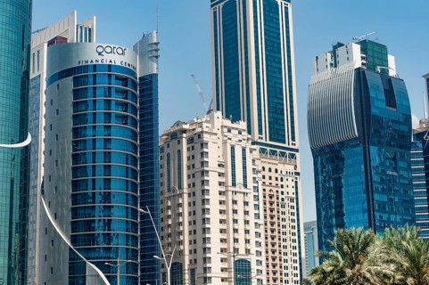 Doha, Qatar. September 22nd 2019 Doha financial centre, part of the Qatar business district, modern