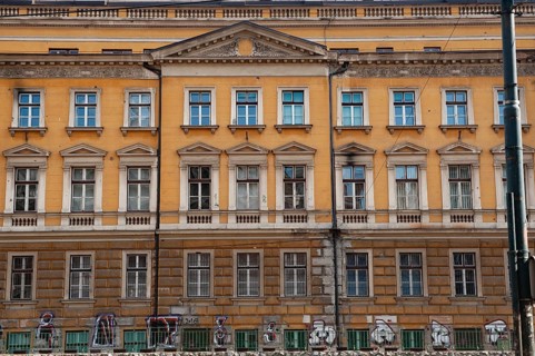 Sarajevo, Bosnia and Herzegovina. July 24th 2019 The elegant architecture of the Bosnian capital,