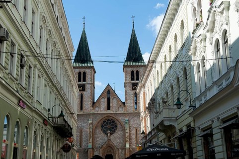 The elegant architecture of the Bosnian capital, Sarajevo, Bosnia and Herzegovina