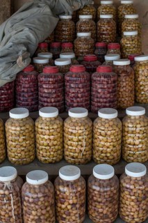 Siwa, Egypt, April 15th 2018 Local dates on display outside a shop in the Egyptian oasis town of