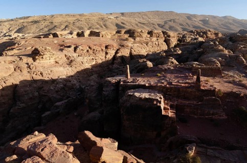 Petra, Jordan. December 13th 2012 Mountain view known as The High Place of Sacrifice, Petra, Jordan