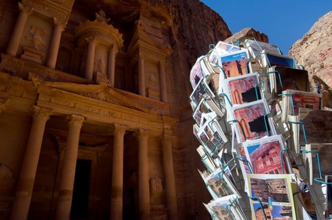 Petra, Jordan. December 13th 2012 Ruins Petra city Treasury historic ancient city culture UNESCO
