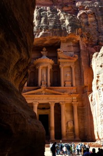 Petra, Jordan. December 12th 2012 The amazing rock carved Treasury, Petra, Jordan
