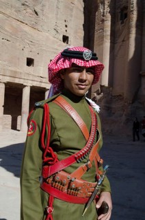 Petra, Jordan. December 13th 2012 Jordanian Bedouin Guard Petra Jordan
