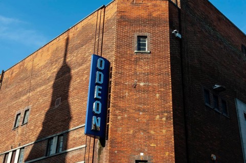 Oxford, England, UK. February 6th 2020 Sign for the Odeon cinema on George Street, Oxford city