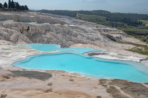 Stunning aqua blue pools of natural mineral rich spring water with many healing properties in