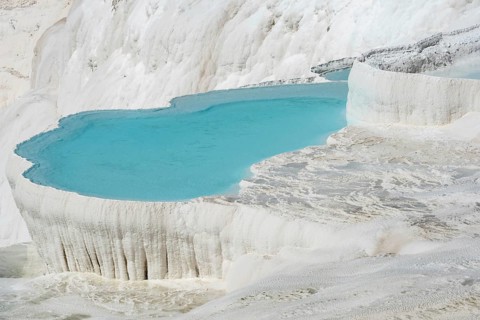 Beautiful aqua blue pools of natural mineral rich spring water with many healing properties in
