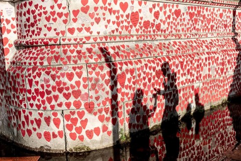 London, United Kingdom. August 2nd 2023 National COVID Memorial Wall beside the River Thames in