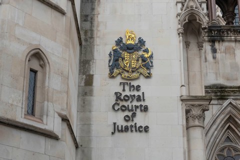London, United Kingdom. August 2nd 2023 Crest of the Royal Courts of Justice, High Court and Court