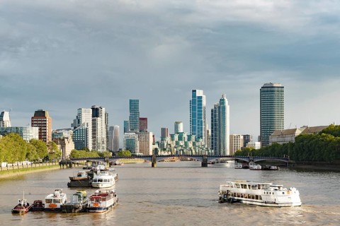 London, United Kingdom. August 2nd 2023 View of the city of London with offices and tall buildings,