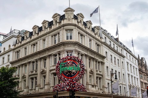 London, United Kingdom. August 2nd 2023 Fenwick. Iconic British Department Store Front. Shopping in