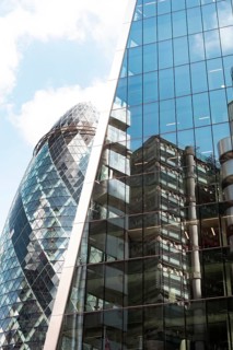 London, UK. July 9th 2022. Iconic British business office buildings in the financial district of