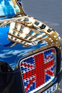 London, United Kingdom. June 26th 2022 British Union Jack flag painted onto the grill of a