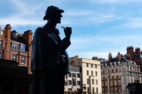 London, UK. July 9th 2022 Statue of Sherlock Holmes by sculptor John Doubleday stands near the