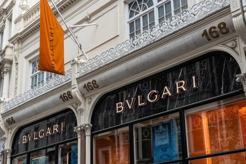 London, United Kingdom. August 2nd 2023 BVLGARI. Luxury Brand Store Front. Shopping in New Bond