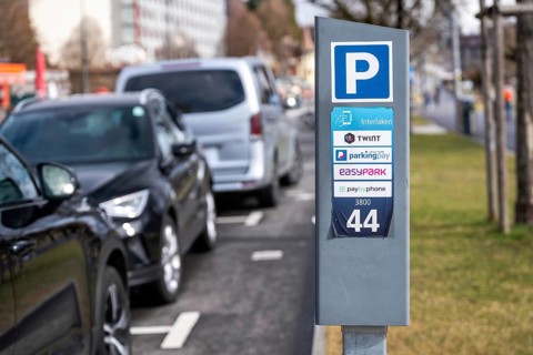 Twint parking meter, parkingpay, easypark, paybyphone, Interlaken, Switzerland