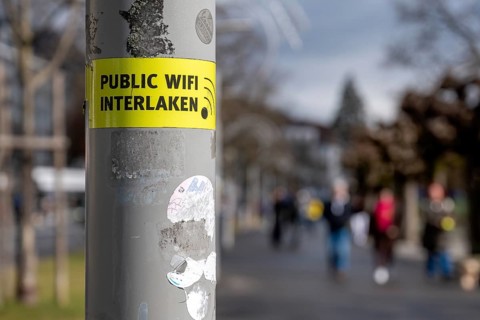 Interlaken Public WIFI sticker, Interlaken, Switzerland