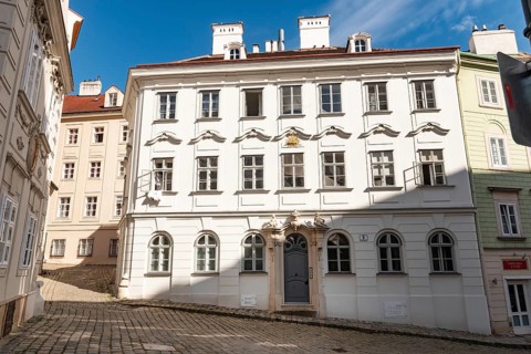 Vienna, Austria. October 5th 2023 Schreyvogelgasse 8 is the ornate doorway where Orson Welles is