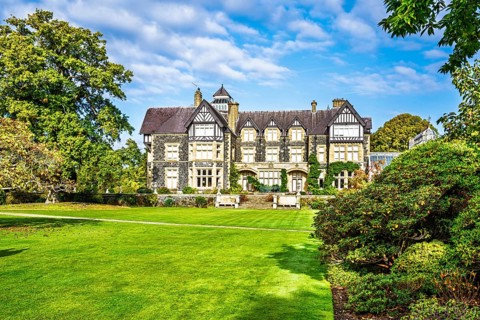 The color of autumn in Bodnant House and Garden, Conwy River, Colwyn Bay, Conwy, Wales, United