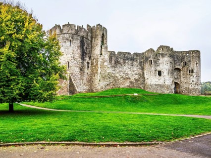 Chepstow Castle, River Wye, Chepstow, Monmouthshire, Wales, UK