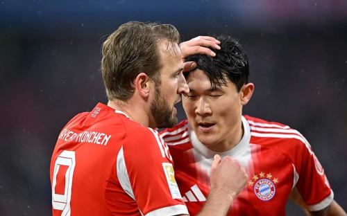 Goal celebration Harry Kane FC Bayern Munich FCB (09) Min-jae Kim FC Bayern Munich FCB (03)