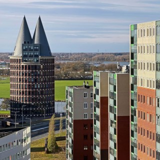 Regus Roermond Looskade, business center in Roermond, aerial view from the Ferris wheel, Limburg