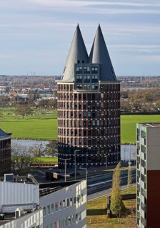 Regus Roermond Looskade, business center in Roermond, aerial view from the Ferris wheel, Limburg